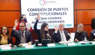 Integrantes de la Comisión de Puntos Constitucionales en San Lázaro, este miércoles 12 de octubre del 2022.