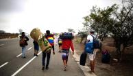 Migrantes venezolanos en su intento de llegar a la unión americana.