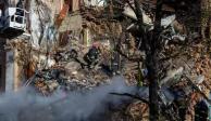 Edificio en la ciudad de Kiev tras el impacto de un misil ruso