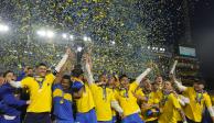 Los jugadores de Boca Juniors celebran tras coronarse campeones de la liga argentina, el domingo 23 de octubre de 2022.