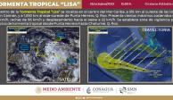 La Conagua informa que el ciclón tropical "Lisa" se fortalece ligeramente mientras mantiene su desplazamiento hacia el oeste con trayectoria hacia Belice