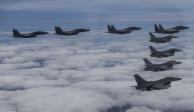 Aviones de EU y Corea del Sur, durante un ejercicio conjunto el pasado 4 de octubre.