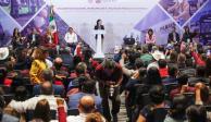 Durante el Encuentro Nacional Municipalista. la Jefa de Gobierno de la Ciudad de México, Claudia Sheinbaum, pidió a los alcaldes del país apoyar la Reforma Electoral