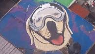 Así luce el mural en Iztapalapa de Frida, la perrita rescatista.