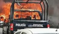Taxistas incendian cuatro patrullas en el municipio de Tejupilco, Edomex