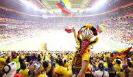 Aficionados de Ecuador en el duelo inaugural de la Copa del Mundo Qatar 2022.