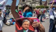 Simpatizantes de AMLO se congregaron en el Zócalo para expresarle apoyo en febrero del presente año