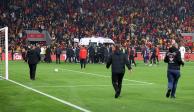Imagen de una campal en el futbol turco