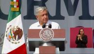 El Presidente Andrés Manuel López Obrador en el Zócalo.