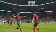 El bicho celebra uno de los goles de Portugal en el mundial.