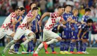 Jugadores croatas celebran ante los nipones, ayer.