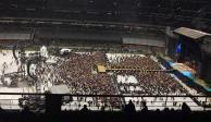 Un aspecto del escenario donde Bad Bunny ofrece un espectáculo en el Estadio Azteca
