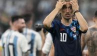 Luka Modric se lamenta tras la eliminación de Croacia del certamen.