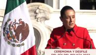 Claudia Sheinbaum, jefa de Gobierno de la Ciudad de México, presidió la ceremonia y desfile de la Policía de la Ciudad de México.