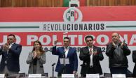 Alejandro Moreno aprovechó para manifestar apoyo a los líderes del PRI en Coahuila y el Estado de México, Rodrigo Fuentes y Eric Sevilla.