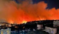 Incendio forestal en Viña del Mar, a unos 100 kilómetros de Santiago de Chile.