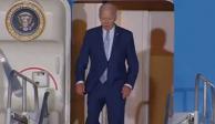 Joe Biden, presidente de EU, arriba en el Air Force One al AIFA (VIDEO)