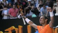 Rafael Nadal reacciona a su victoria sobre Jack Draper en la primera ronda del Abierto de Australia 2023.