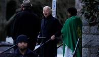 Joe Biden, presidente de Estados Unidos, afuera de la iglesia de St. Edmond, en Louisiana.