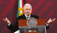 El presidente López Obrador, ayer, en su conferencia de prensa mañanera.