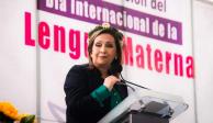 Lorena Cuéllar refrenda compromiso de preservar lenguas indígenas en Tlaxcala.