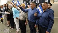 Opositores de Nicaragua liberados por el régimen en Miami, Estados Unidos, la semana pasada.