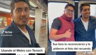 Tenoch Huerta se tomó fotos con sus seguidores en el Metro de la CDMX