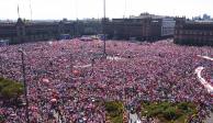 La plaza de la Constitución, ayer al mediodía, durante la protesta en favor del Instituto Nacional Electoral.