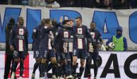 Jugadores del PSG celebran uno del goles del equipo ante el Marsella en el Clásico de Francia