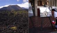 Geólogos, vulcanólogos y sismólogos caminan sobre una antigua capa de lava hacia el cráter del volcán Paricutín, en Angahuan.