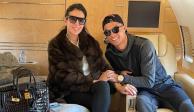 Cristiano Ronaldo y Georgina Rodríguez en el avión privado del crack portugués.
