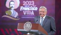 El Presidente Andrés Manuel López Obrador, en su conferencia matutina, ayer.