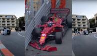 Conductor destroza su coche en la curva más famoso del GP de Mónaco