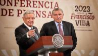 El Presidente López Obrador (izq.) y el titular de Segob, Adán Augusto (der.).