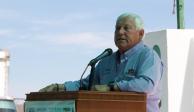 El secretario de Agricultura y Desarrollo Rural, Víctor Villalobos Arámbula, en la sexagésima octava edición de la conmemoración del Día del Agricultor 2023, en el Valle del Yaqui, Sonora.