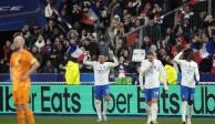 Mbappé celebra una de sus anotaciones durante la Fecha FIFA.