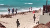 Operativo de seguridad en playas de Cancún.
