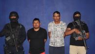 Pablo "N" y José Guadalupe "N", detenidos por presunto narcomenudeo en Benito Juárez, Quintana Roo.
