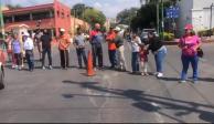 Una parte de los inconformes obstruyó por varias horas en la avenida Morelos, ayer.