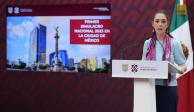 La mandataria capitalina, durante la conferencia de prensa realizada en el antiguo Palacio del Ayuntamiento, ayer.