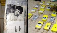El rostro de Caro Quintero estaba impreso en estos paquetes de cocaína.