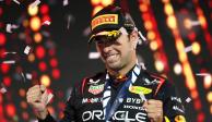 Checo Pérez celebra su victoria en el Gran Premio de Arabia Saudita de F1, el pasado 19 de marzo.
