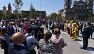 Ciudadanos mexiquenses en el Primer Simulacro Nacional 2023 en Toluca, ayer.