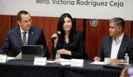 Victoria Rodríguez Ceja, gobernadora del Banxico, durante su comparecencia en el Senado de la República, ayer.