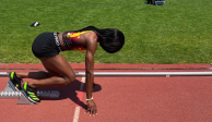 Halba Diouf entrenando 200m