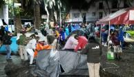 Trasladan a migrantes de la Plaza Giordano Bruno en CDMX a Chiapas