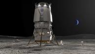 Esta imagen proporcionada por Blue Origin muestra el módulo de aterrizaje Blue Moon. Blue Origin de Jeff Bezos recibió un contrato de $ 3.4 mil millones el viernes 19 de mayo de 2023 para desarrollar un módulo de aterrizaje lunar llamado Blue Moon. Se utilizará para transportar astronautas a la superficie lunar a partir de 2029.