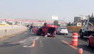 Accidente en la México-Puebla provocó cierre parcial de circulación.