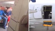 En la imagen, los pasajeros y la puerta del avión de Asiana AirlinesSur