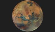 Imagen compuesta por un mosaico que muestra los diversos colores de Marte.